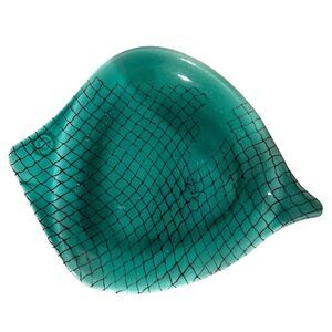 1960s Enesco Japan Small Green Fish Motif Dessert Plate or Ring Dish